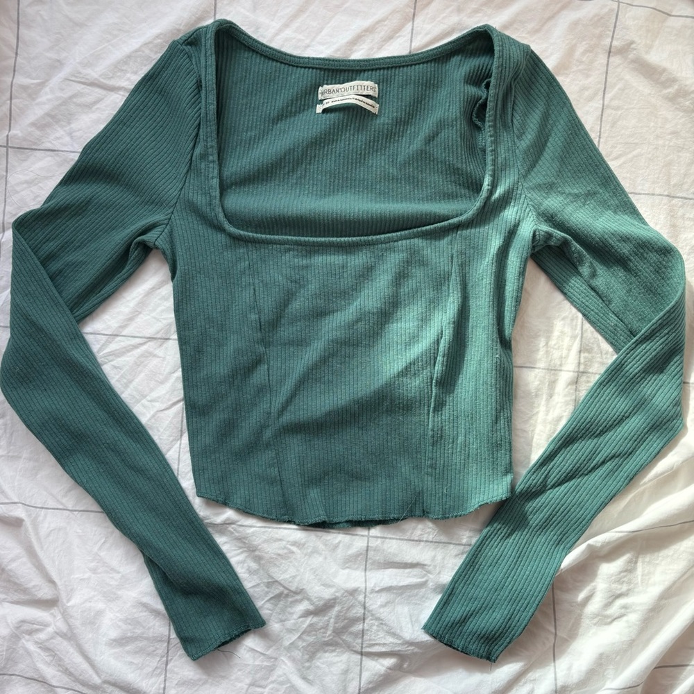 Urban Outfitters Cropped Corset Long Sleeve Top